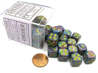 Obrázok produktu pre Chessex slávnostná mozaika/žltá sada kociek D6 12 mm (36 kusov)