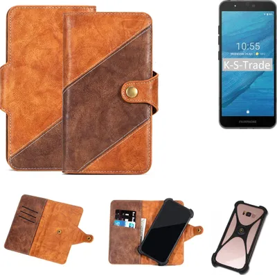Produktbild von K-S-Trade Handyhülle Schutzhülle Bookstyle Case Wallet-Case kompatibel mit Fairphone Fairphone 3 Cover Klapphülle Kantenschutz Smartphone