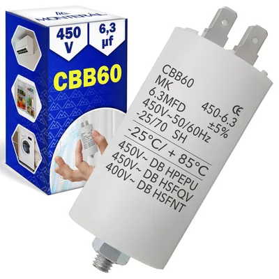 Startkondensator CBB60, 450 V, 6,3 µF, 1 Stück