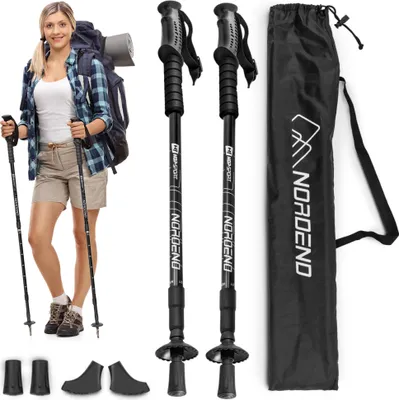 Obrázok produktu pre Trekingové palice Hop-Sport HS-0135TP Nordic Walking set anti-shock teleskopické - čierne