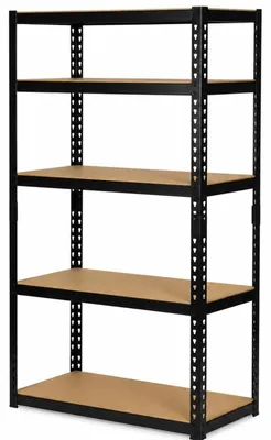 Produktbild von Humberg HR-854, Metallregal für die Lagerung, 5 Regalböden, 183 x 90 x 40 cm, schwarz
