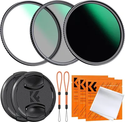 Produktbild von 67mm Filterset: Polfilter + UV Filter + ND1000 Filter - Zubehör mit CNC Rahmen, optischem Glas & innovativem Objektivdeckel