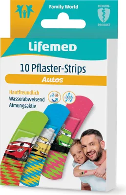 Produktbild von Lifemed Kinder-Pflaster-Strips "Autos" 10er