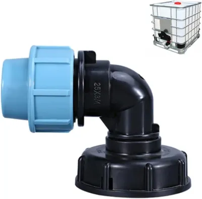 Immagine prodotto di Adattatore per serbatoi IBC, filettatura S60x6, raccordo per tubo in polietilene da 20/25/32 mm, per serbatoi