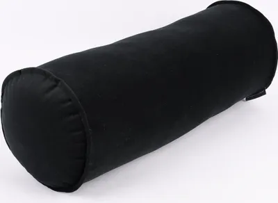 Produktbild von Nackenrolle Samt mit Keder schwarz 20x55cm von SCHÖNER LEBEN.