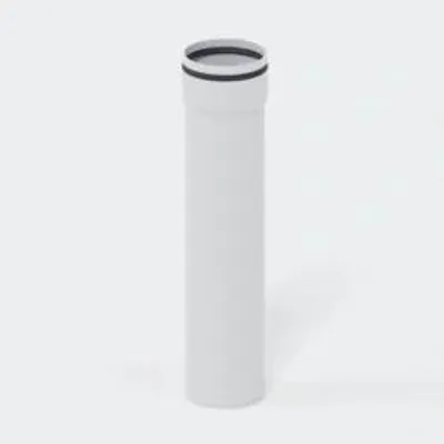 Productafbeelding van POLOPLAST buis, POLO-KAL 3S, met verbindingsstuk, DN125, 125x500mm, PP-MD, wit, staaf van 500mm, 1 stuk.