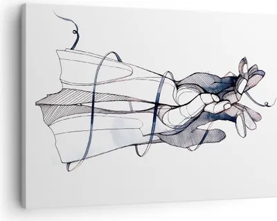 Produktbild von Bild auf Leinwand - Leinwandbild - Einteilig - Hände Surrealismus Grafik - 70x50cm - Wand Bild - Wanddeko - Wandbilder - Leinwanddruck - Bilder - Wanddekoration - Leinwand bilder - AA70x50-4447