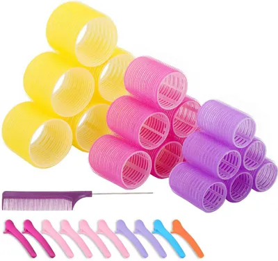 Produktbild von Heatless Lockenwickler-Set, selbstklebende Lockenwickler, Lockenwickler-Set, Haarspangen, DIY-Lockenwickler