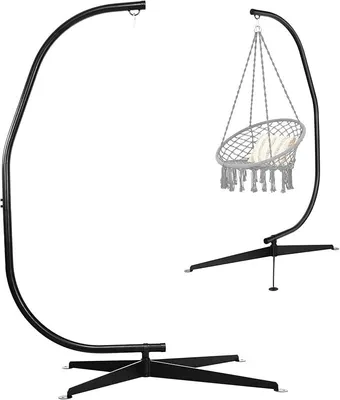 Produktbild von Hängesesselgestell, Gestell für Hängesessel/Hängestuhl, Hängestuhlgestell bis 150 kg belastbar, Hängesesselständer aus Metall, Hängesitzständer, Höhe 207 cm