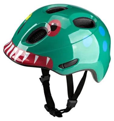 Produktbild von KED Meggy Spark Kinderfahrradhelm, Inmold, 360° Verstellsystem, Reflektoren, Insektenschutznetz, Farbe: Monster Mood Green Glossy Größe: 50-55 (M)