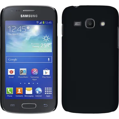 Produktbild von PhoneNatic Case kompatibel mit Samsung Galaxy Ace 3 - Hülle schwarz gummiert Hard-case + 2 Schutzfolien
