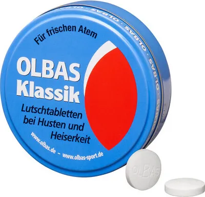 Produktbild von OLBAS Lutschtabletten bei Husten und Heiserkeit, 50 g Tabletten
