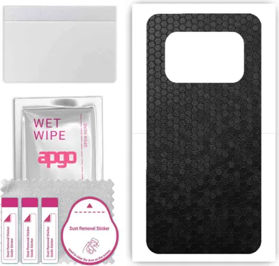 Produktbild von apgo Rückseite Schutzfolie, Skin, kompatibel mit Ulefone Armor 25 Pro+, Hinten Displayschutzfolie aus Vinylfolie, kratzfest, einfache Montage - Schwarze Honigwabe