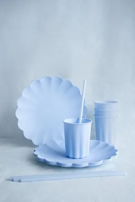 Produktbild von Plastik-Strohhalme, 23 cm, blau (1 Packung / 12 Stk.)