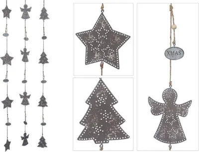Produktbild von Girlande Silvia Metall "XMAS" L116 cm 3 sort Stückpreis