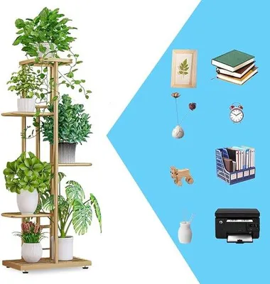 Obrázok produktu pre Stojan na kvety do interiéru aj exteriéru, 43 x 21 x 98 cm, drevo