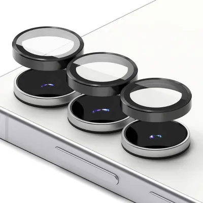 Produktbild von Kameraschutz für Galaxy S25 FE, Ringke Camera Lens Frame Glass, 2-Pack, Schwarz und Transparent