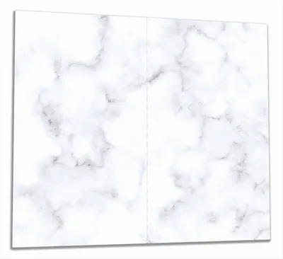 Produktbild von Wallario Herdabdeckplatte aus Glas, Größe 60 x 52 cm 2-teilig, Motiv Weiße Marmor-Optik