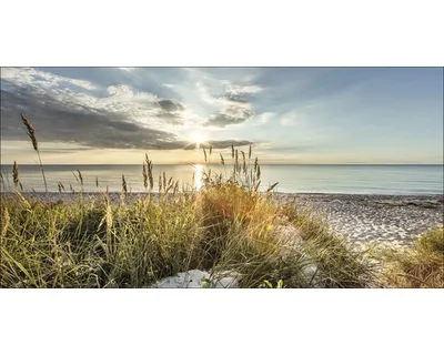 Produktbild von Giclée Leinwandbild Wilder Strand 120x60 cm
