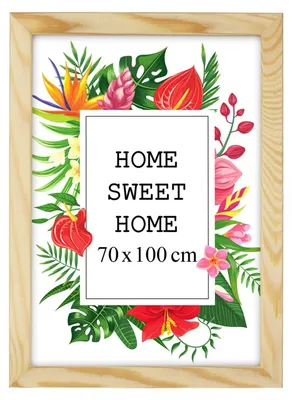Obrázok produktu pre MG Design, prírodný rám na obrázky, 70 x 100 cm – vyrobený z prírodného dreva s akrylovým sklom, určený na zavesenie aj na postavenie, vhodný na fotografie, plagáty a puzzle