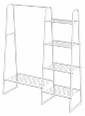 Immagine prodotto di Appendiabiti con 5 ripiani | Bianco | 101,7 x 40 x 153,3 cm