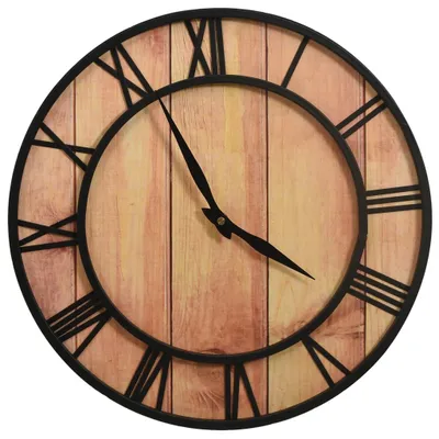 Immagine prodotto di vidaXL Orologio da parete 39 cm Marrone e nero MDF e ferro