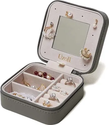 Produktbild von Famanu Schmuckaufbewahrungsbox für Damen und Mädchen - Praktische Reise- und Alltagslösung