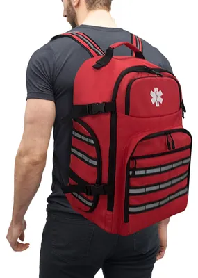Produktbild von Professionelle medizinische Notfallrucksack - Leere Erste-Hilfe-Tasche - Reflektierende Streifen