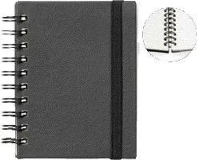 Produktbild von Quantore - Notizbuch A6 Spirallinie 192 Seiten 80gr schwarz | 3 Stück