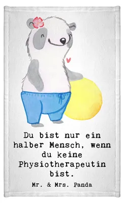 Produktbild von Mr. & Mrs. Panda Handtuch Physiotherapeutin Herz - Weiß - Geschenk, Gästetuch, Kleines, Baumwollhandtuch, Klein, gäste wc