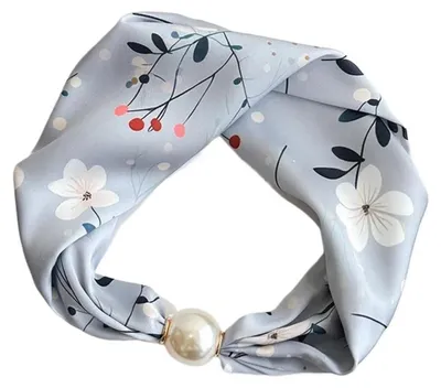 Immagine prodotto di Sciarpa da donna con chiusura magnetica, ideale per la primavera e l'autunno, con un piccolo motivo quadrato e un design elegante