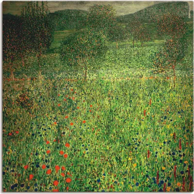 Produktbild von Gustav Klimt: Gartenlandschaft, Produkt:Leinwand, Größe (HxB):70x70 cm / Leinwand