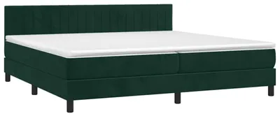 Produktbild von vidaXL Boxspringbett mit Matratze Dunkelgrün 200x200 cm Samt