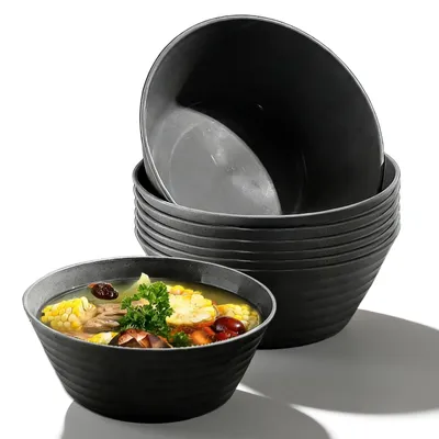 8er-Set Schalen 17,5 cm, schwarz, unzerbrechlich, Kunststoff