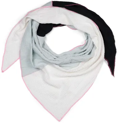 Produktbild von styleBREAKER Damen Musselin Dreieckstuch 3-farbig | Pastell Schal aus Baumwolle für Frühling & Sommer | Leichtes Dreieckstuch aus Musselin Stoff | Italy