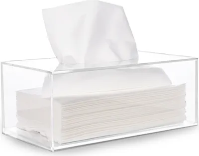 Produktbild von Kosmetiktuchspender-Box, Abdeckungshalter, transparenter rechteckiger Servietten-Organizer aus Acryl für Badezimmer, Küche und Büro