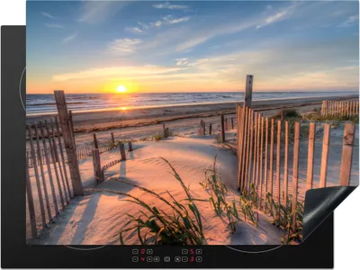 Produktbild von KitchenYeah© Herdabdeckplatte Strand - Meer - Düne - Sonnenuntergang - Landschaft , 70x52cm, Küche Deko, Glaskeramikkochfeld Herdabdeckung, Abdeckplatte fùr Kochfeld