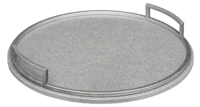 Produktbild von Silbernes Deko-Tablett mit Griffen, Ø 37,5 cm