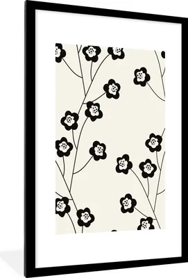 Produktbild von MuchoWow® MuchoWow® Gerahmtes Poster Natur - Muster - Hahnenfuß 60x90 cm - Poster mit zchwarzem Bilderrahmen - Dekoration - Wandposter Wohnzimmer - Hochwertig