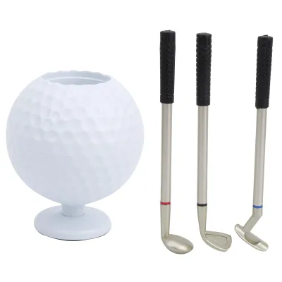 Immagine prodotto di Mini portapenne da tavolo per palline da golf con 3 penne a stecca regalo di plastica souvenir per golfisti