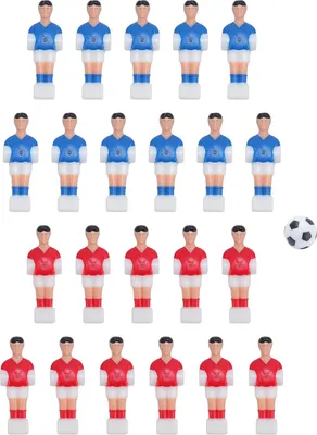 Produktbild von 22pcs Table Football Players Ersatz rot Blue Foosball -Maschine Zubehör mit 32 mm schwarzer weißer Ball für 4824