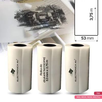Image de Papier thermique adhésif de remplacement pour imprimante thermique T02, lot de 3 rouleaux