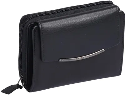 Produktbild von schicke schwarze Reißverschlussbörse für Damen, Leder