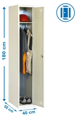 Image de Casier-armoire Simonlocker Diy Single 1/1 400 Initial Gris Gris Prelacado 1800x400x500 - Simonrack
