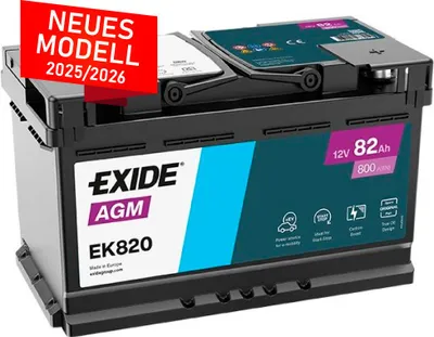 Immagine prodotto di Batteria auto Exide EK820 Start-Stop AGM 12V 82Ah 800A