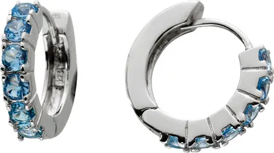 Produktbild von Creolen Silber 925 hellblaue Zirkonia