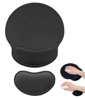 Mauspad mit Handgelenkstütze, Memory-Schaum, rutschfest, schwarz