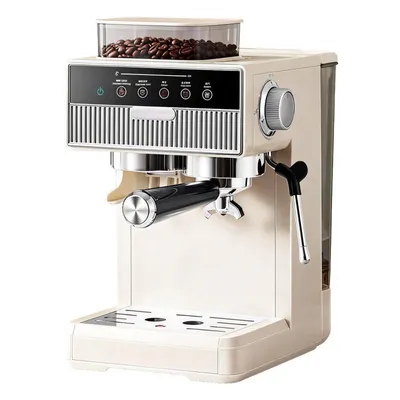 Obrázek produktu pro Espresso stroj Zimilo s portafiltrem a mlýnkem, 20 barů, extrakce horkou i studenou vodou, dotykový displej, 20 stupňů mletí, napěňovač mléka, kompaktní, bílá