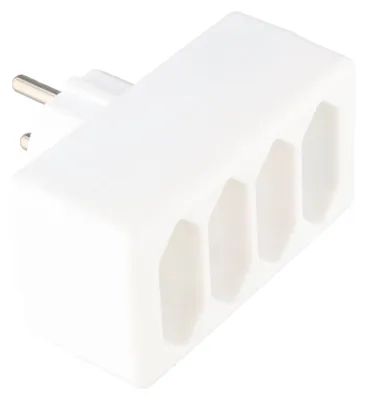 Produktbild von Kompakte 4-fach Eurostecker Mehrfachsteckdose weiß ohne Zuleitung und Schalter