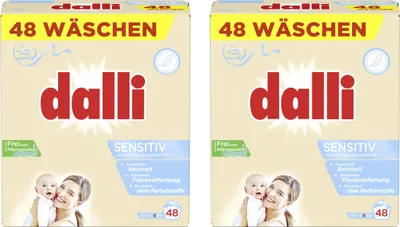 Produktbild von dalli sensitiv Vollwaschmittel-Pulver I Weiße Wäsche | 96 Waschladungen